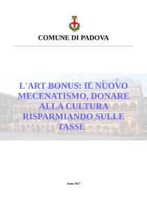 Dossier Art Bonus - Comune di Padova