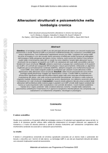 Alterazioni strutturali e psicometriche nella lombalgia cronica