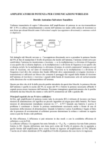 AMPLIFICATORI DI POTENZA PER COMUNICAZIONI WIRELESS