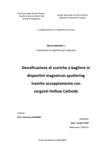 Densificazione di scariche a bagliore in dispositivi magnetron