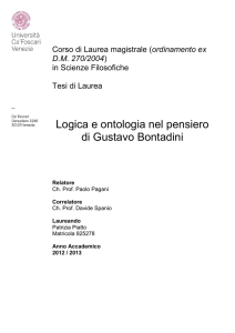 Logica e ontologia nel pensiero di Gustavo Bontadini