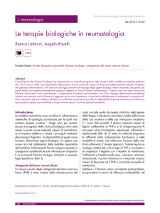 Le terapie biologiche in reumatologia