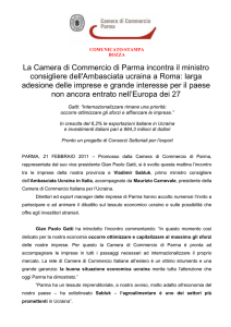 La Camera di Commercio di Parma incontra il ministro consigliere