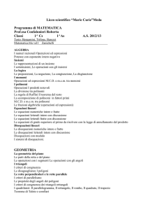 Liceo scientifico “Marie Curie”Meda Programma di MATEMATICA