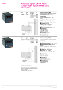 Voltmetro digitale UM100 72x72 Amperometro digitale