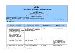 La frase L`unità verbale nominale e il predicato