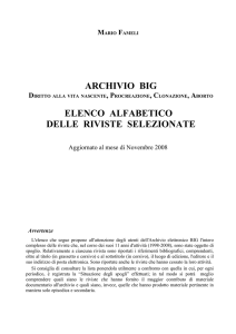M. Fameli, Archivio BIG - Elenco delle riviste selezionate - ittig