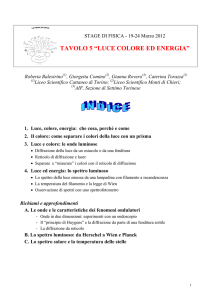 TAVOLO 5 “LUCE COLORE ED ENERGIA”