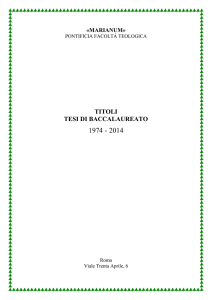 titoli tesi di baccalaureato - Pontificia Facoltà Teologica «Marianum