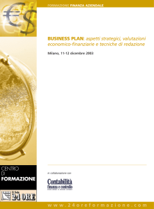 BUSINESS PLAN: aspetti strategici, valutazioni
