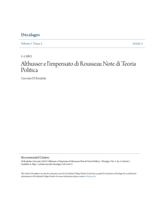 Althusser e lâ•Žimpensato di Rousseau Note di Teoria Politica