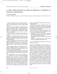 Il core curriculum per la laurea in medicina e chirurgia