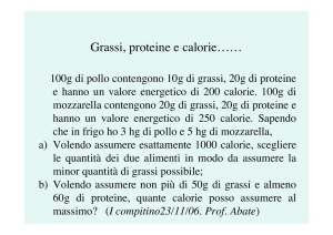 Grassi, proteine e calorie……