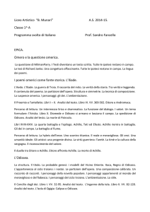 Programma di Italiano svolto della 1 A Liceo Artistico A s 2014-15
