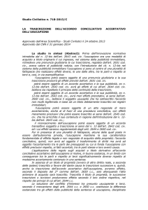 Studio Civilistico n. 718-2013/C LA TRASCRIZIONE