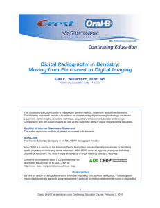 Digital Radiography in Dentistry: Moving from Film