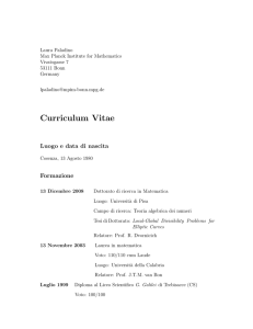 Curriculum Vitae - Dipartimento di Matematica e Informatica UNICAL