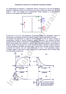 Transitorio di carica di un circuito RC a tensione costante