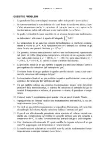 QUESITI E PROBLEMI La grandezza fisica entropia può assumere