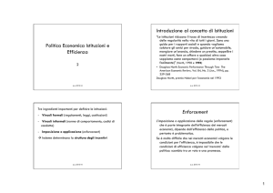 Politica Economica Istituzioni e Efficienza Introduzione al concetto di