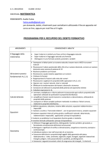 programma per il recupero del debito formativo