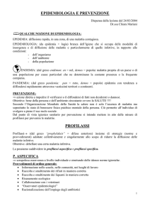 epidemiologia e prevenzione profilassi - Area