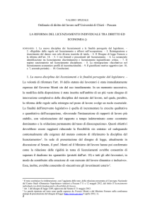 Ordinario di diritto del lavoro nell`Università di Chieti – Pescara