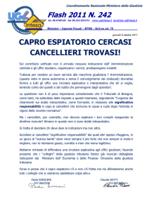 CAPRO ESPIATORIO CERCASI CANCELLIERI TROVASI!