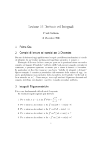 Lezione 16 Derivate ed Integrali