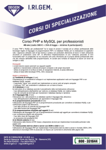 Corso PHP e MySQL per professionisti
