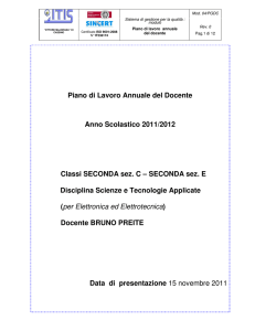 Piano di Lavoro Annuale del Docente Anno Scolastico 2011/2012
