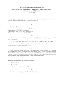 FACOLT`A DI SCIENZE MM.FF.NN. Corso di laurea in