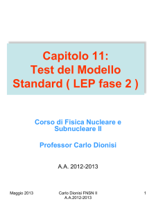 Capitolo 11: Test del Modello Standard ( LEP fase 2 )