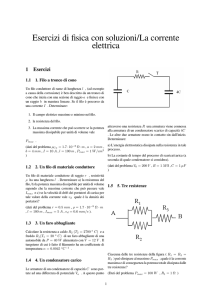 Esercizi di fisica con soluzioni/La corrente elettrica