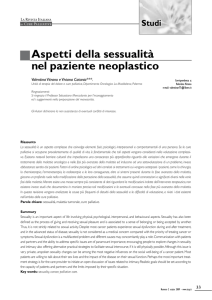 Aspetti della sessualità nel paziente neoplastico