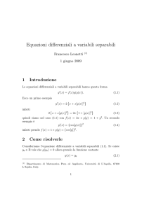 Equazioni differenziali a variabili separabili