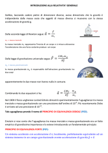 introduzione alla relatività generale - Lezioni di fisica per gli allievi