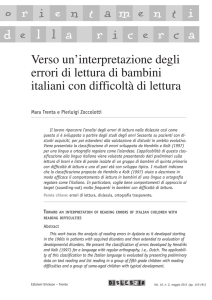 Verso un`interpretazione degli errori di lettura di bambini