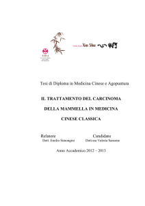 il trattamento del carcinoma della mammella in medicina cinese