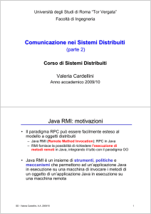 Comunicazione nei Sistemi Distribuiti Java RMI