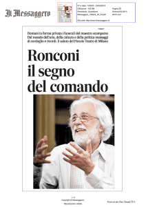 22/02/2015 Il Messaggero - Addio a Ronconi