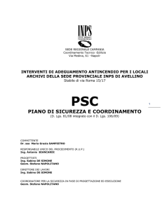 PIANO DI SICUREZZA E COORDINAMENTO