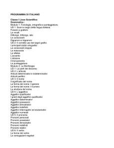 PROGRAMMA DI ITALIANO Classe I Liceo Scientifico Grammatica