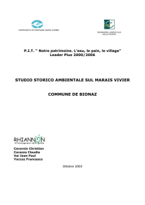 STUDIO STORICO AMBIENTALE SUL MARAIS VIVIER COMMUNE
