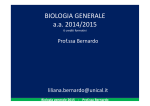 Biologia generale 2015 - Prof.ssa Bernardo
