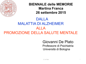 Presentazione del professor Giovanni De Plato