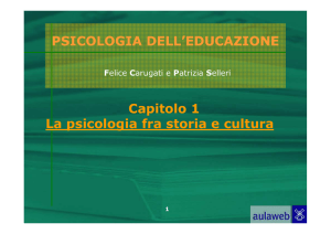 Capitolo 1. La psicologia fra storia e cultura