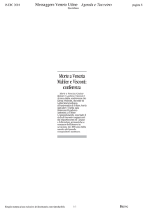 Morte a Venezia Mahler e Visconti: conferenza