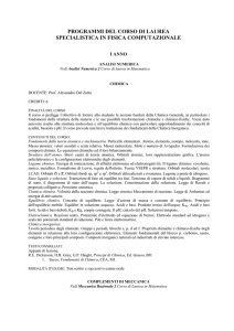 programmi del corso di laurea specialistica in fisica