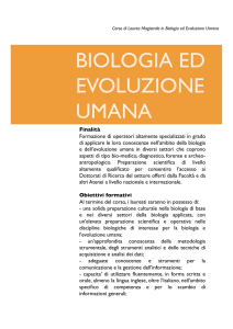 BIOLOGIA ED EVOLUZIONE UMANA